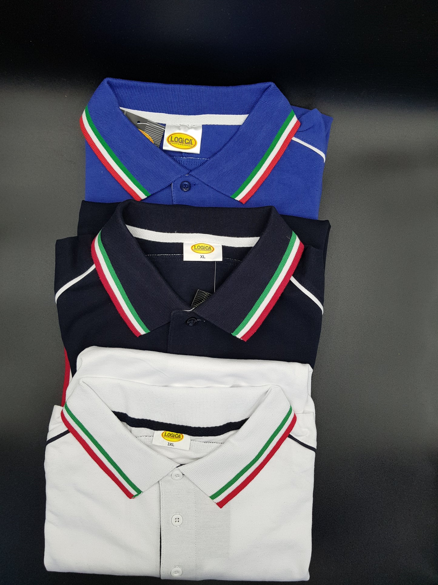 Polo manica corta con bordi tricolore mod. Euro 2012